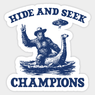 Hide And Seek Ufo Tshirt, Retro Bigfoot Shirt, Bigfoot Riding Dinosaur Shirt, Space Alien Sticker